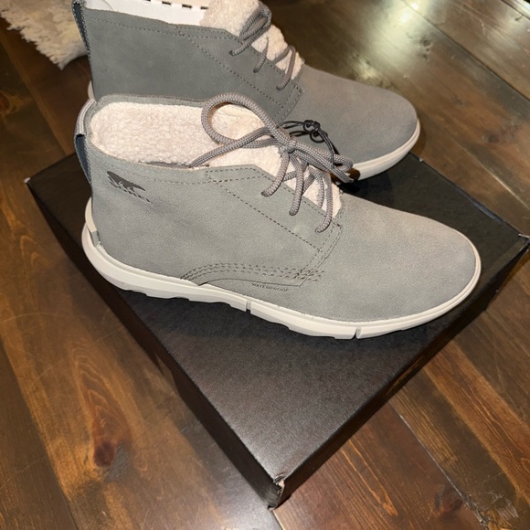 Sorel Gray Explorer Boots for Women - Picture 2 of 5